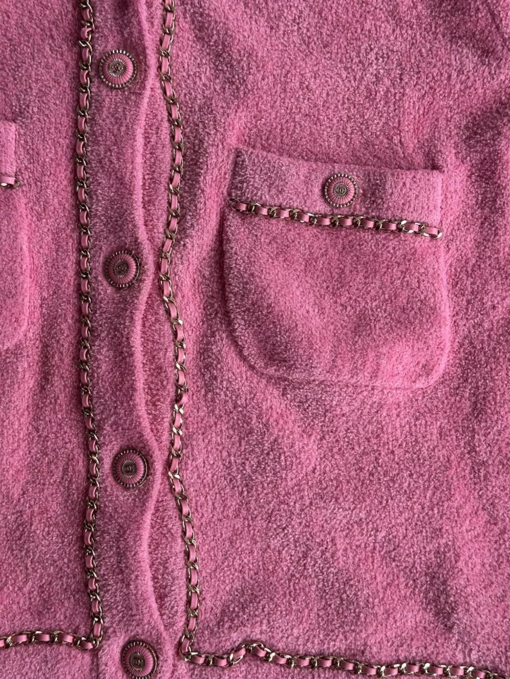 Chanel Pink Chain Women's Cardigan